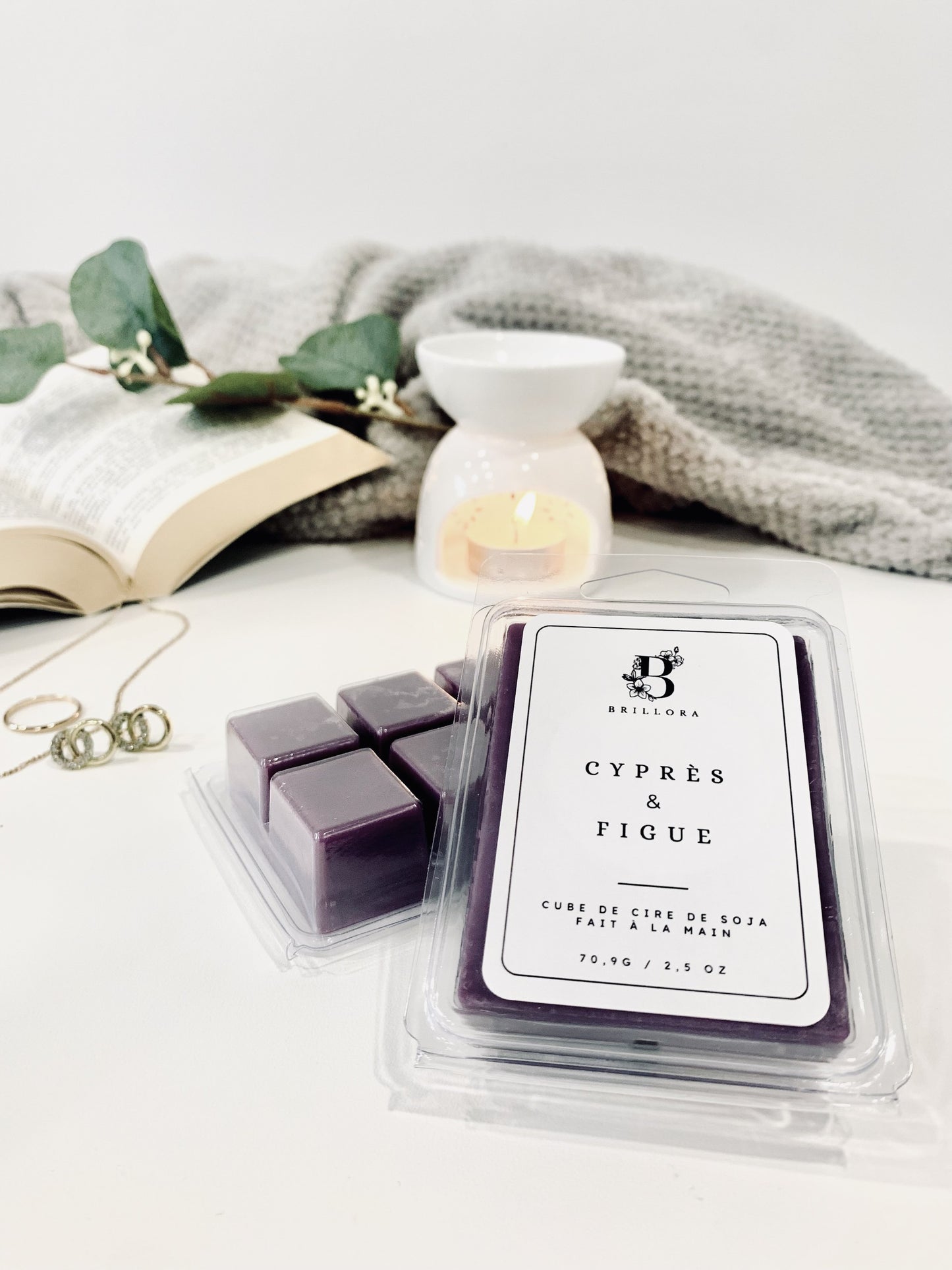 Cube de cire de soja - Cyprès & Figue