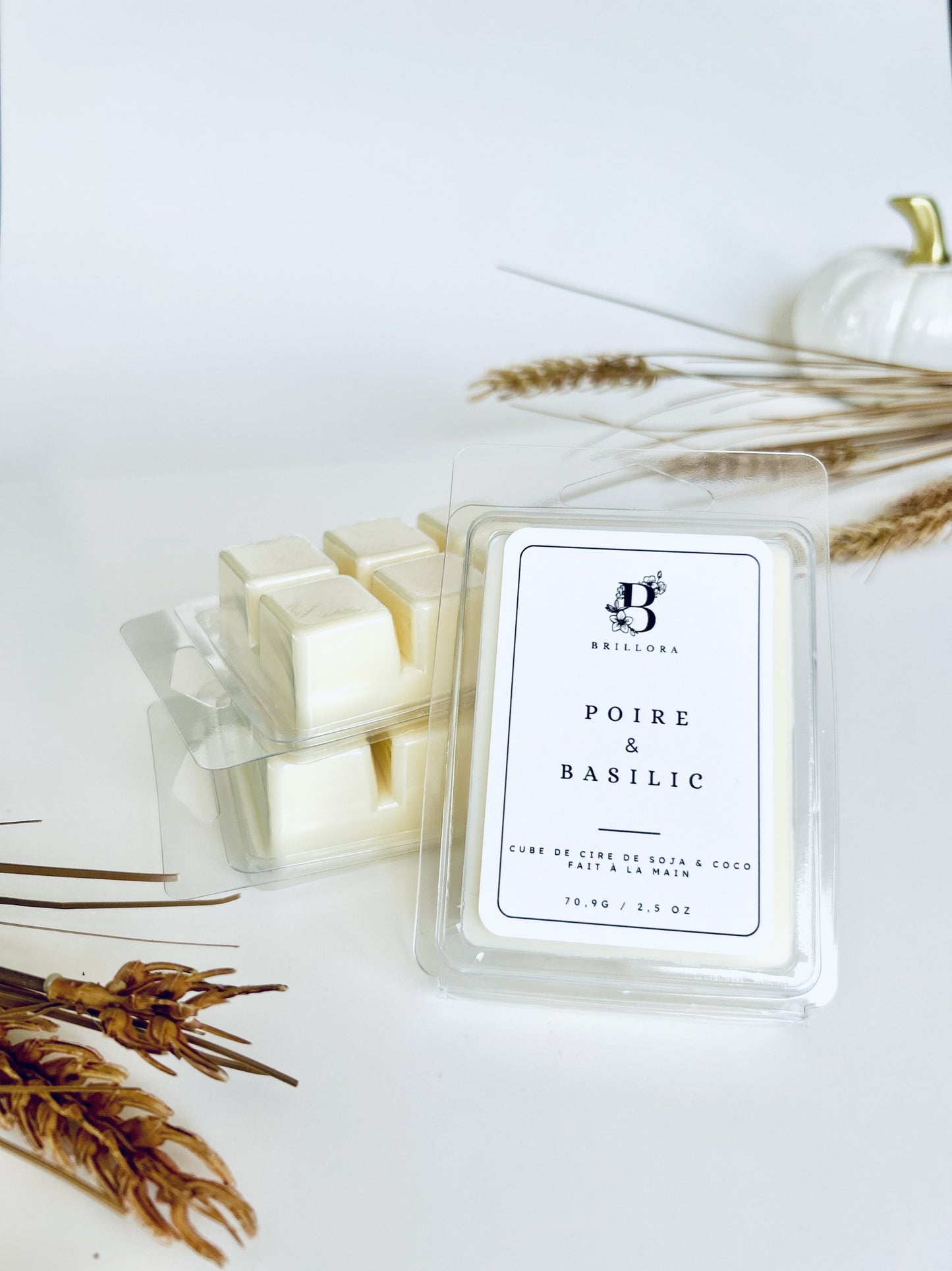 Cube de cire de soja & coco - Poire & Basilic