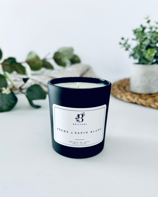 Bougie minimaliste - Pêche & Sapin Blanc