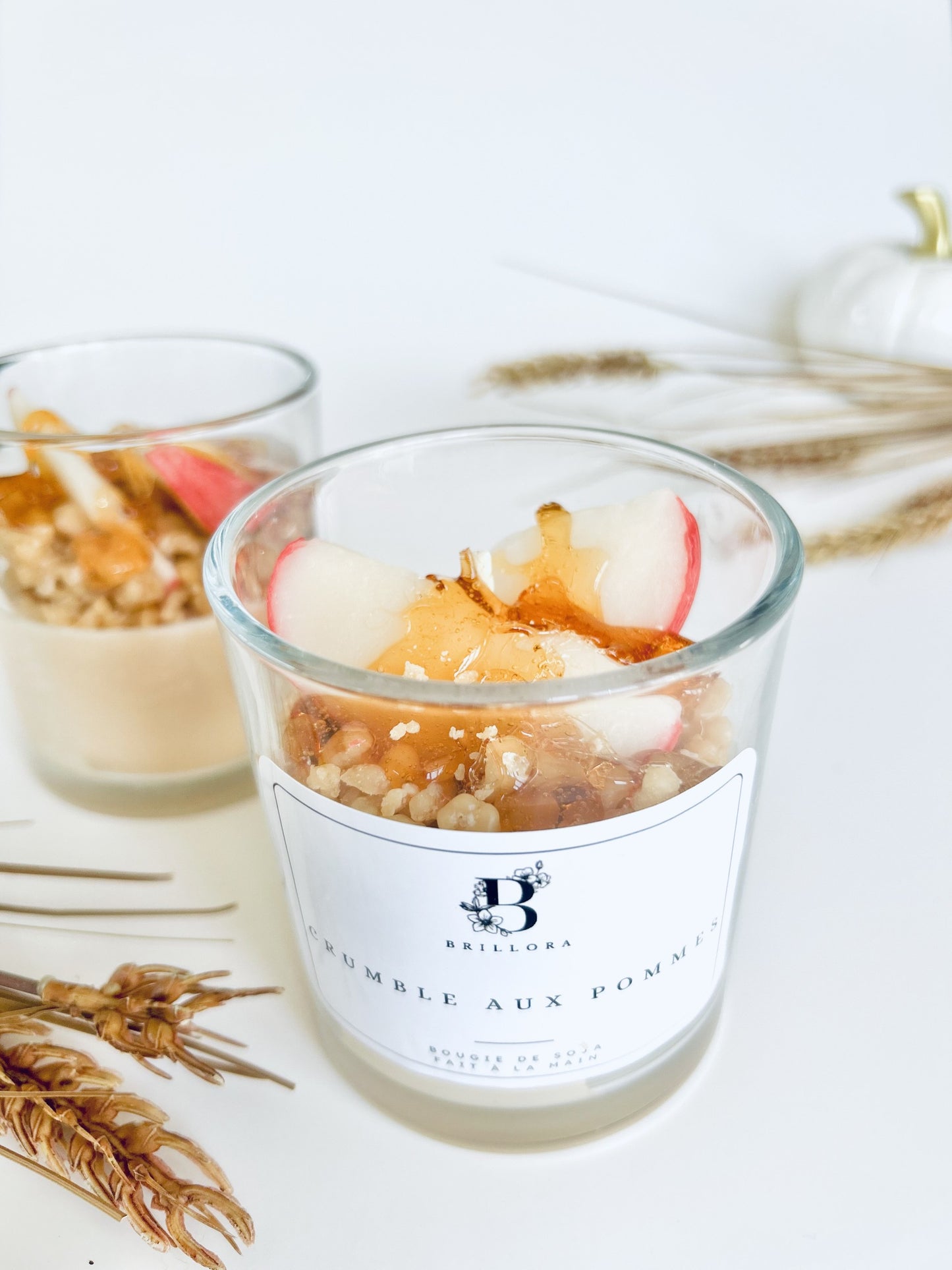 Bougie décorative de soja - Crumble aux pommes