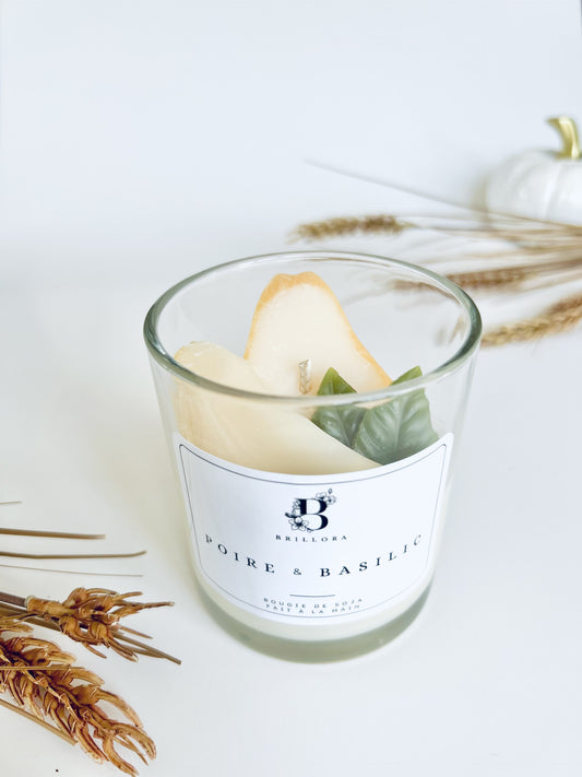 Bougie décorative de soja - Poire & Basilic
