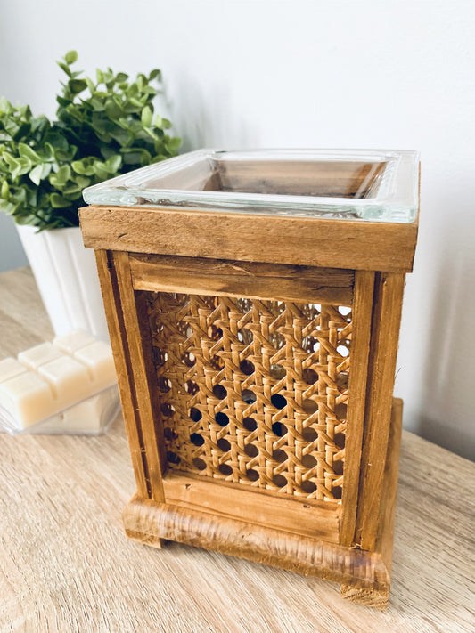 Diffuseur cubes de cire - Bois & Rotin de style vintage