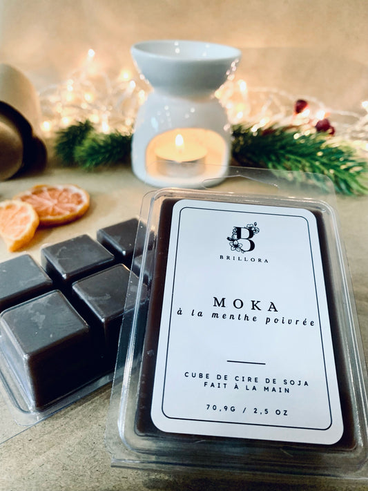 Cube de cire de soja - Moka à la menthe poivrée
