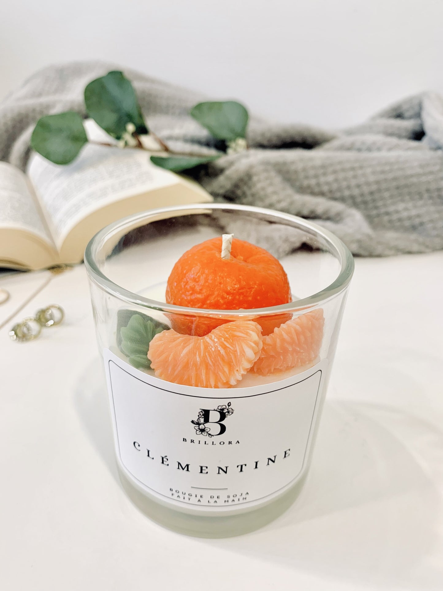 Bougie décorative de soja - Clémentine