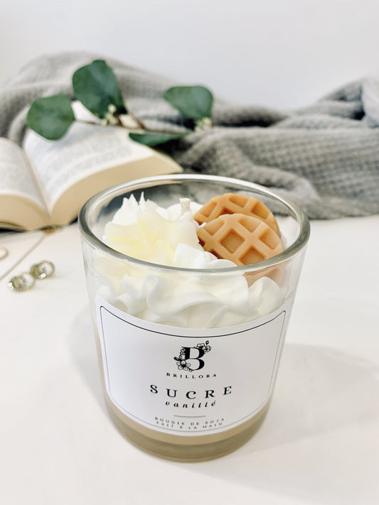 Bougie décorative de soja - Sucre vanillé